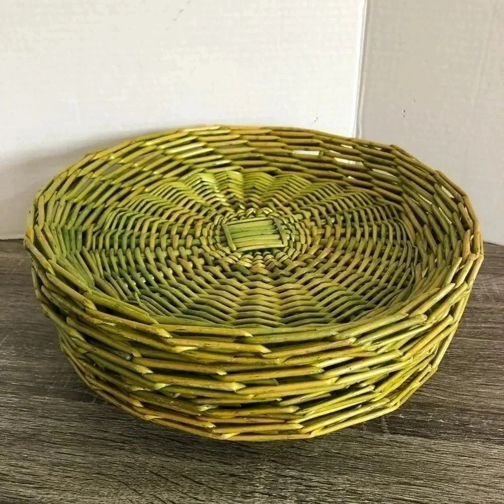 Lime Green Wicker Plate Chargers